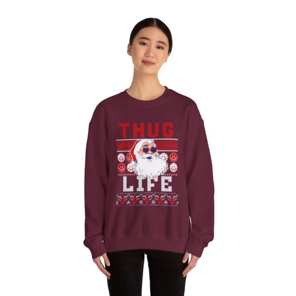 thug life ugly christmas sweater Sweatshirt | Cozy Unisex Crewneck for Holiday Fun - Image 19