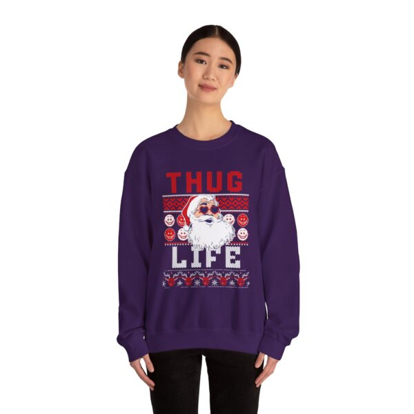 thug life ugly christmas sweater Sweatshirt | Cozy Unisex Crewneck for Holiday Fun - Image 12