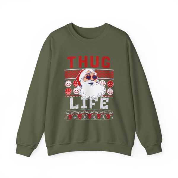 thug life ugly christmas sweater Sweatshirt | Cozy Unisex Crewneck for Holiday Fun - Image 7