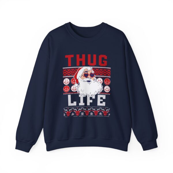 thug life ugly christmas sweater Sweatshirt | Cozy Unisex Crewneck for Holiday Fun - Image 4