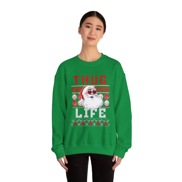 thug life ugly christmas sweater Sweatshirt | Cozy Unisex Crewneck for Holiday Fun - Image 16