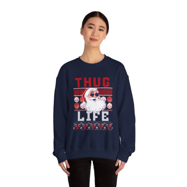 thug life ugly christmas sweater Sweatshirt | Cozy Unisex Crewneck for Holiday Fun - Image 6