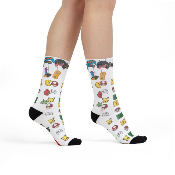 Don’t Disturb I’m Gaming Sublimation Crew Socks - Retro Gaming Vibes | Perfect for Gamers and Gift Giving - Image 3