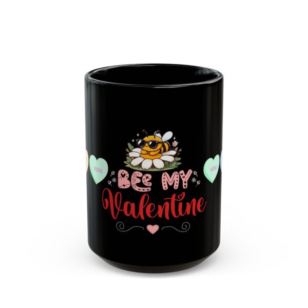 Bee My Valentine Black Mug - Cute Bee & Heart Design for Romantic Gifts - Image 8