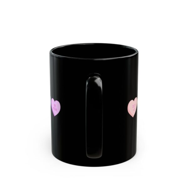 Bee My Valentine Black Mug - Cute Bee & Heart Design for Romantic Gifts - Image 4