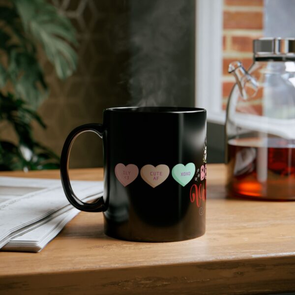 Bee My Valentine Black Mug - Cute Bee & Heart Design for Romantic Gifts - Image 7