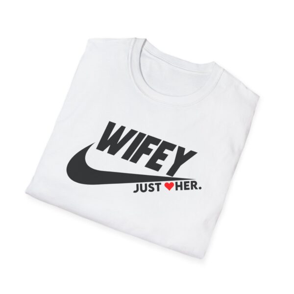 Wifey Just Her Unisex Softstyle T-Shirt - Perfect Gift for Weddings, Anniversaries & Celebrations - Image 4