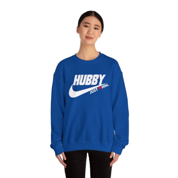 Hubby Crewneck Sweatshirt - Just Him, Unisex Heavy Blend™ - Perfect for Casual Wear and Gifting - Image 4