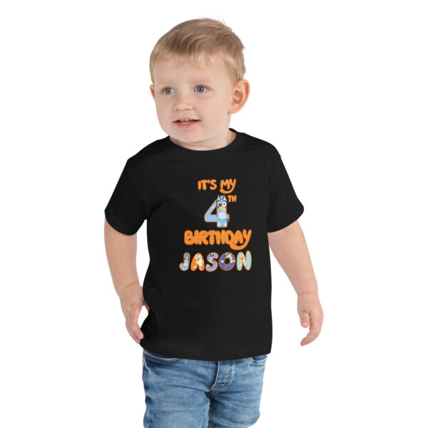 Custom  birthday boy shirt, add name and age, family matching birthday, custom t-shirts birthday girls, Handmade decorated shirt, Toddler Short Sleeve Tee - Image 2