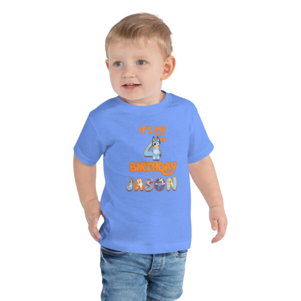 Custom  birthday boy shirt, add name and age, family matching birthday, custom t-shirts birthday girls, Handmade decorated shirt, Toddler Short Sleeve Tee - Image 3