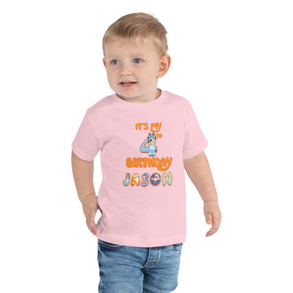 Custom  birthday boy shirt, add name and age, family matching birthday, custom t-shirts birthday girls, Handmade decorated shirt, Toddler Short Sleeve Tee - Image 4