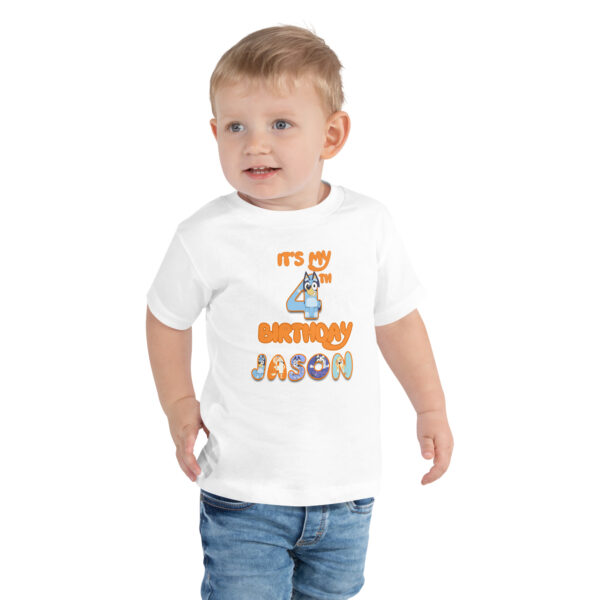 Custom  birthday boy shirt, add name and age, family matching birthday, custom t-shirts birthday girls, Handmade decorated shirt, Toddler Short Sleeve Tee