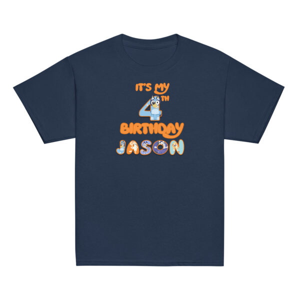 Custom  birthday boy shirt, add name and age, family matching birthday, custom t-shirts birthday girls, Handmade decorated shirt  Youth classic tee - Image 3