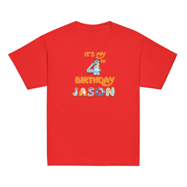 Custom  birthday boy shirt, add name and age, family matching birthday, custom t-shirts birthday girls, Handmade decorated shirt  Youth classic tee - Image 4