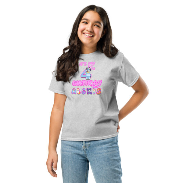 Custom birthday girl shirt, add name and age, family matching birthday, custom t-shirts birthday girls, Handmade decorated shirt, Youth classic tee - Image 8