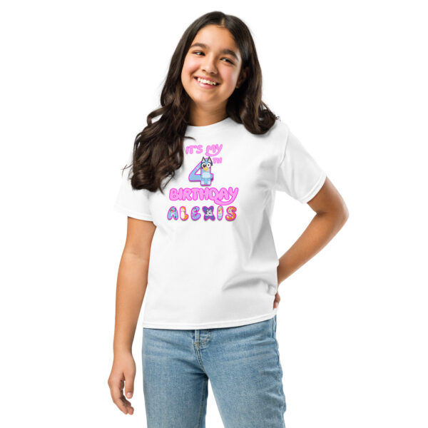 Custom birthday girl shirt, add name and age, family matching birthday, custom t-shirts birthday girls, Handmade decorated shirt, Youth classic tee - Image 10