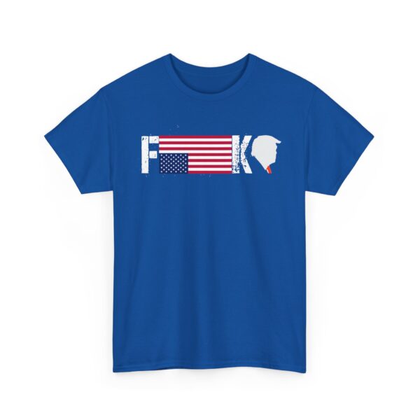 Bold Statement Unisex Heavy Cotton Tee - F**K Design with American Flag - Image 8