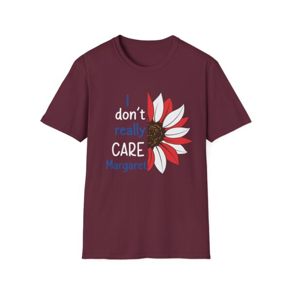 Unisex Softstyle T-Shirt - "I Don't Really CARE Margaret" - Fun Floral Graphic Tee - Image 9