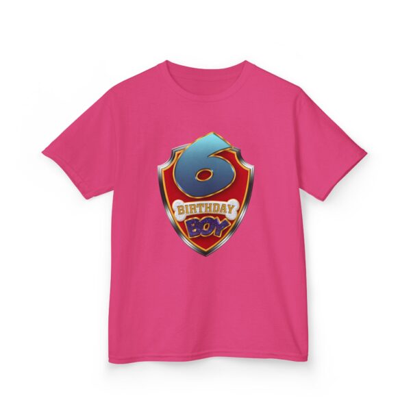 Kids Birthday Boy 6 Heavy Cotton Tee - Image 19