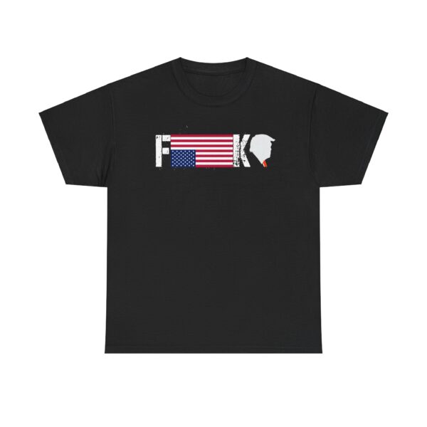 Bold Statement Unisex Heavy Cotton Tee - F**K Design with American Flag