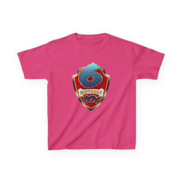 Kids Birthday Boy 6 Heavy Cotton Tee - Image 17