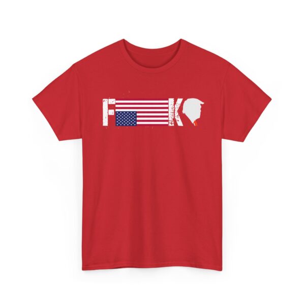Bold Statement Unisex Heavy Cotton Tee - F**K Design with American Flag - Image 16