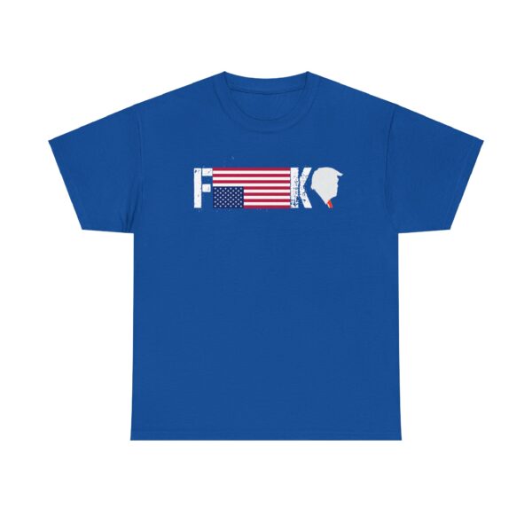 Bold Statement Unisex Heavy Cotton Tee - F**K Design with American Flag - Image 6
