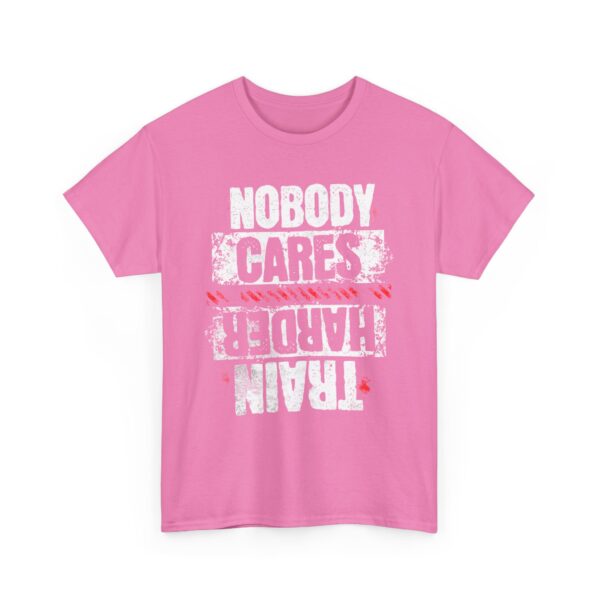 Copy of Nobody Cares Train Harder Gym Life Unisex Heavy Cotton Tee - Yellow Stripe Design - Image 12