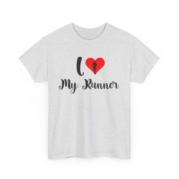 I ❤️ My Runner Unisex Heavy Cotton Tee - marathon shirts for men supporting woman - Image 7