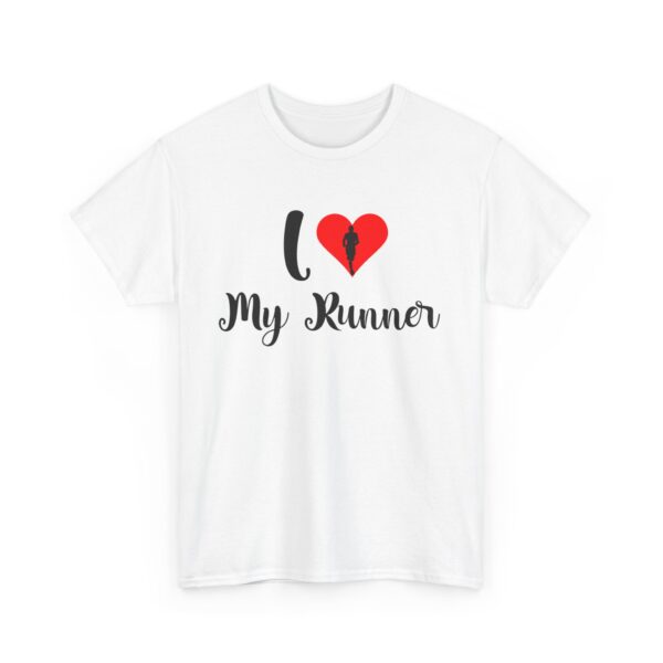 I ❤️ My Runner Unisex Heavy Cotton Tee - marathon shirts for men supporting woman