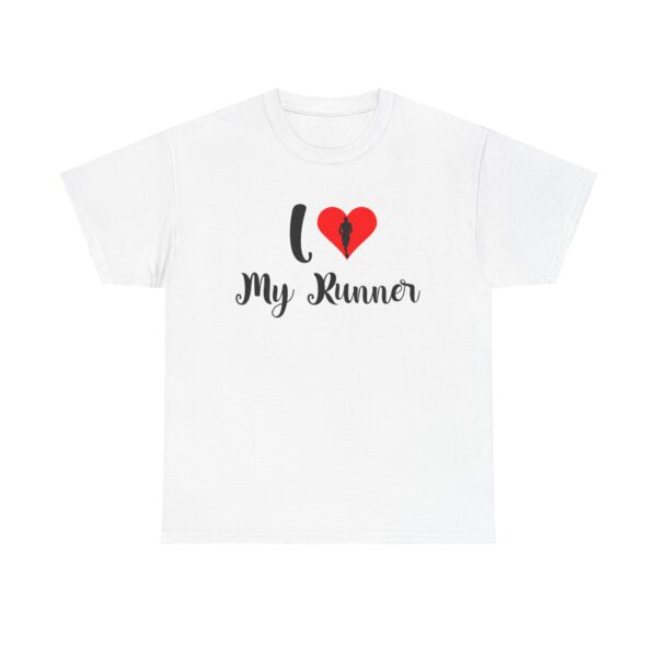 I ❤️ My Runner Unisex Heavy Cotton Tee - marathon shirts for men supporting woman - Image 2