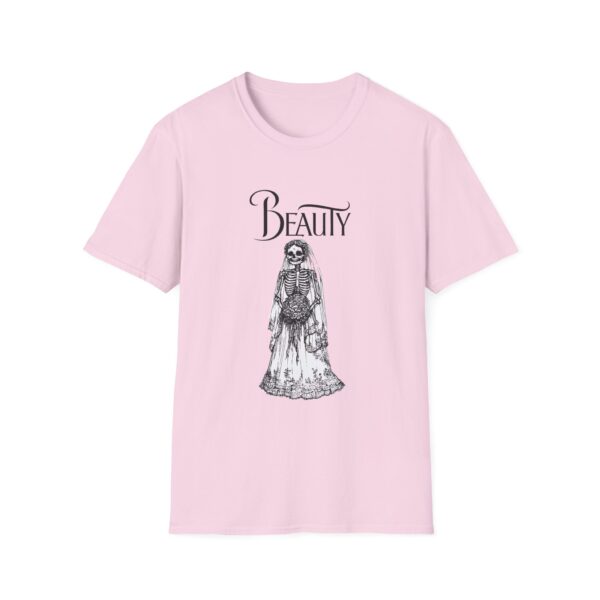 Skeletal Beauty Graphic T-Shirt - Unisex Softstyle Tee for Halloween & Casual Wear - Image 12