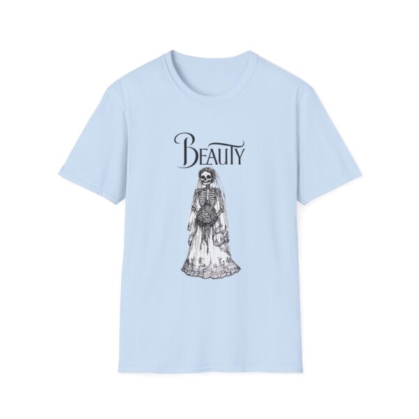 Skeletal Beauty Graphic T-Shirt - Unisex Softstyle Tee for Halloween & Casual Wear - Image 8