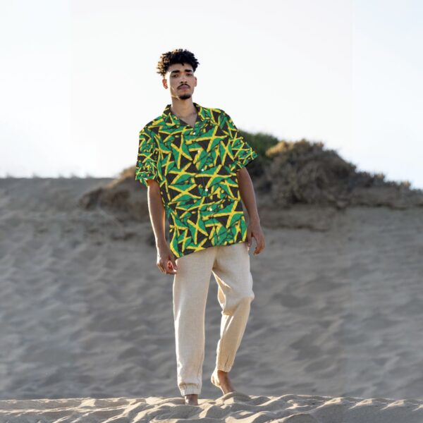 All-Over Print Men's Hawaiian Shirt With Button Closure