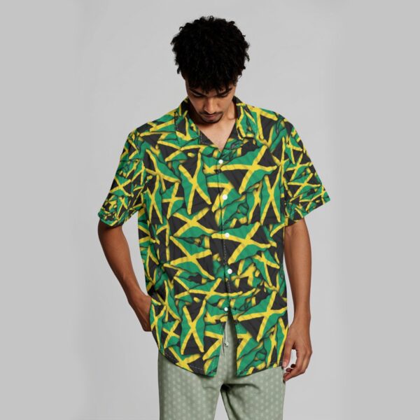 All-Over Print Men's Hawaiian Shirt With Button Closure - Image 2