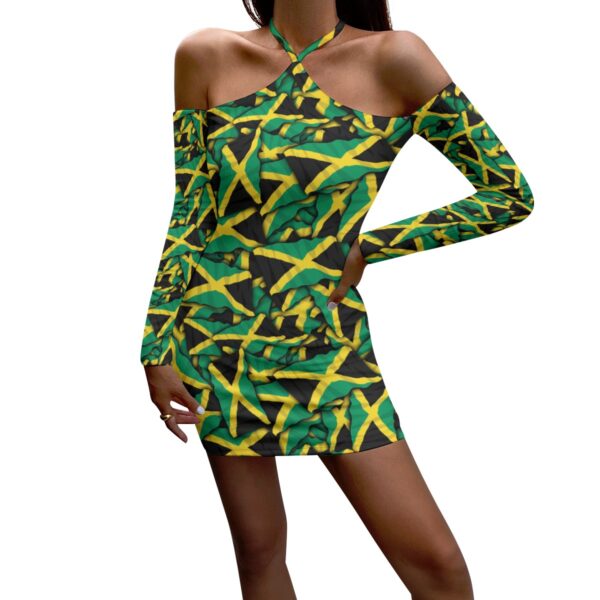 All-Over Print Women's Halter Lace-up Dress - Image 3
