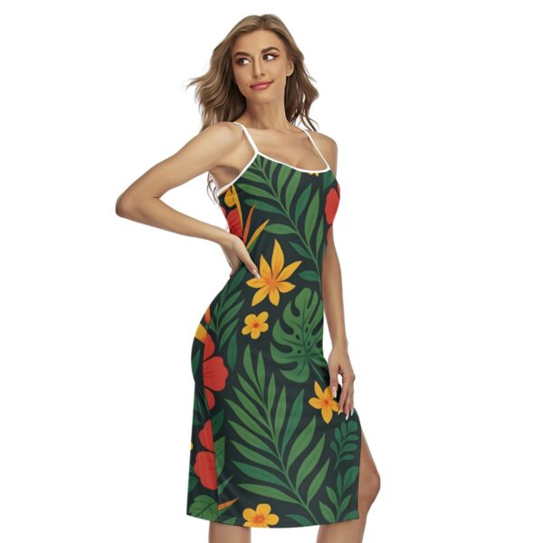 All-Over Print Jamaican Women's Back Cross Cami Dress - Image 3