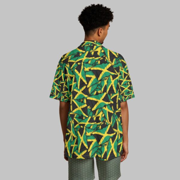 All-Over Print Men's Hawaiian Shirt With Button Closure - Image 3