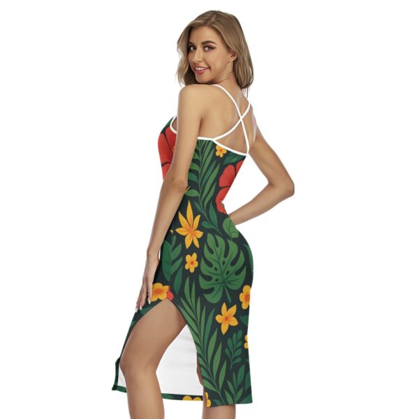 All-Over Print Jamaican Women's Back Cross Cami Dress - Image 4