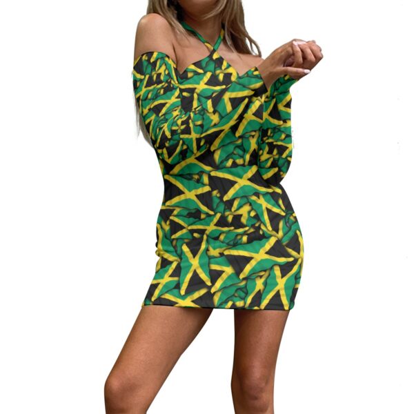 All-Over Print Women's Halter Lace-up Dress - Image 2