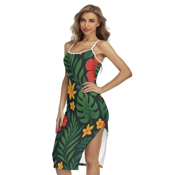 All-Over Print Jamaican Women's Back Cross Cami Dress - Image 2