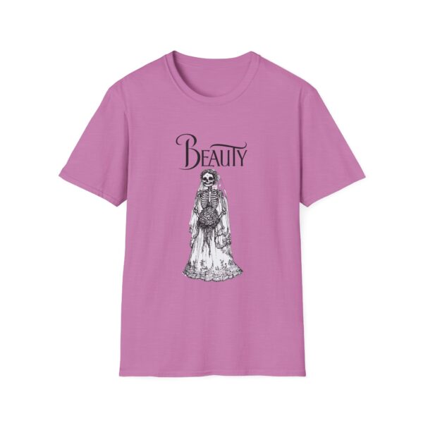 Skeletal Beauty Graphic T-Shirt - Unisex Softstyle Tee for Halloween & Casual Wear - Image 11