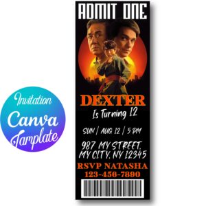 Karate kid Legends movie birthday party invitations