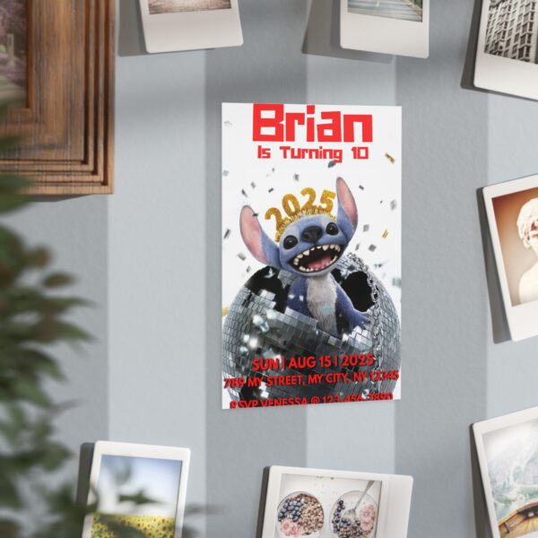 Personalized Birthday Party Unframed Prints - Brian Turns 10 - Image 12
