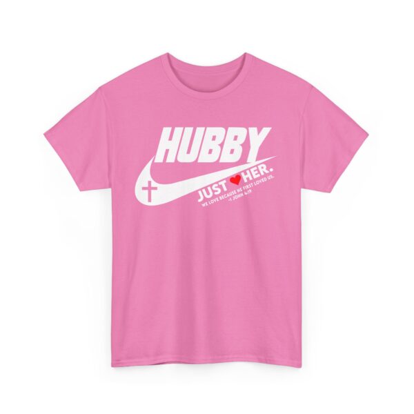 Christian Hubby Just Love Unisex Heavy Cotton Tee, Comfortable Casual T-Shirt for Gifting, Perfect for Anniversaries, Valentine's Day, Husband [...] - Image 4