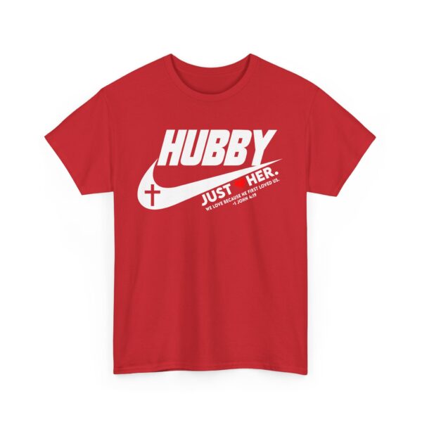 Christian Hubby Just Love Unisex Heavy Cotton Tee, Comfortable Casual T-Shirt for Gifting, Perfect for Anniversaries, Valentine's Day, Husband [...] - Image 5